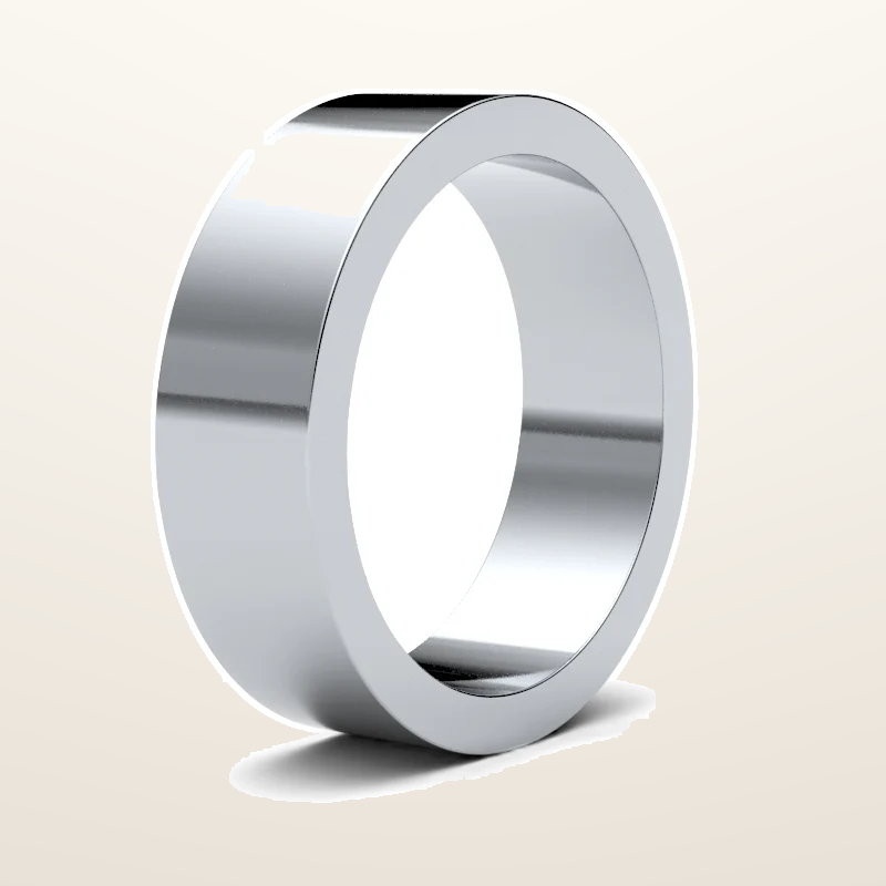 IT_ROLE:studio_clean | 9ct White Gold Standard Weight Flat Profile Mirror Finish Wedding Ring