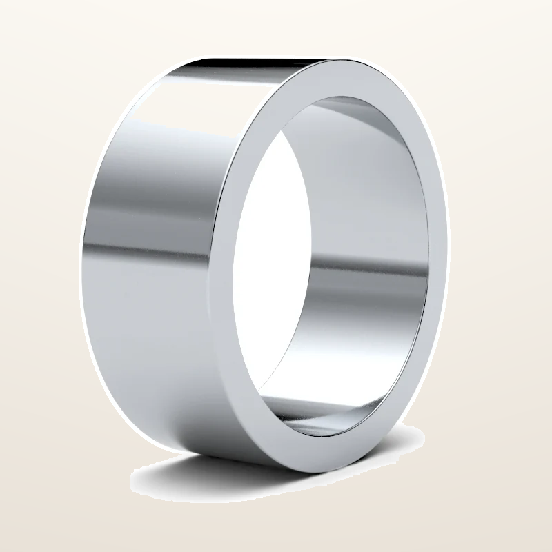 IT_ROLE:studio_clean | 9ct White Gold Standard Weight Flat Profile Mirror Finish Wedding Ring