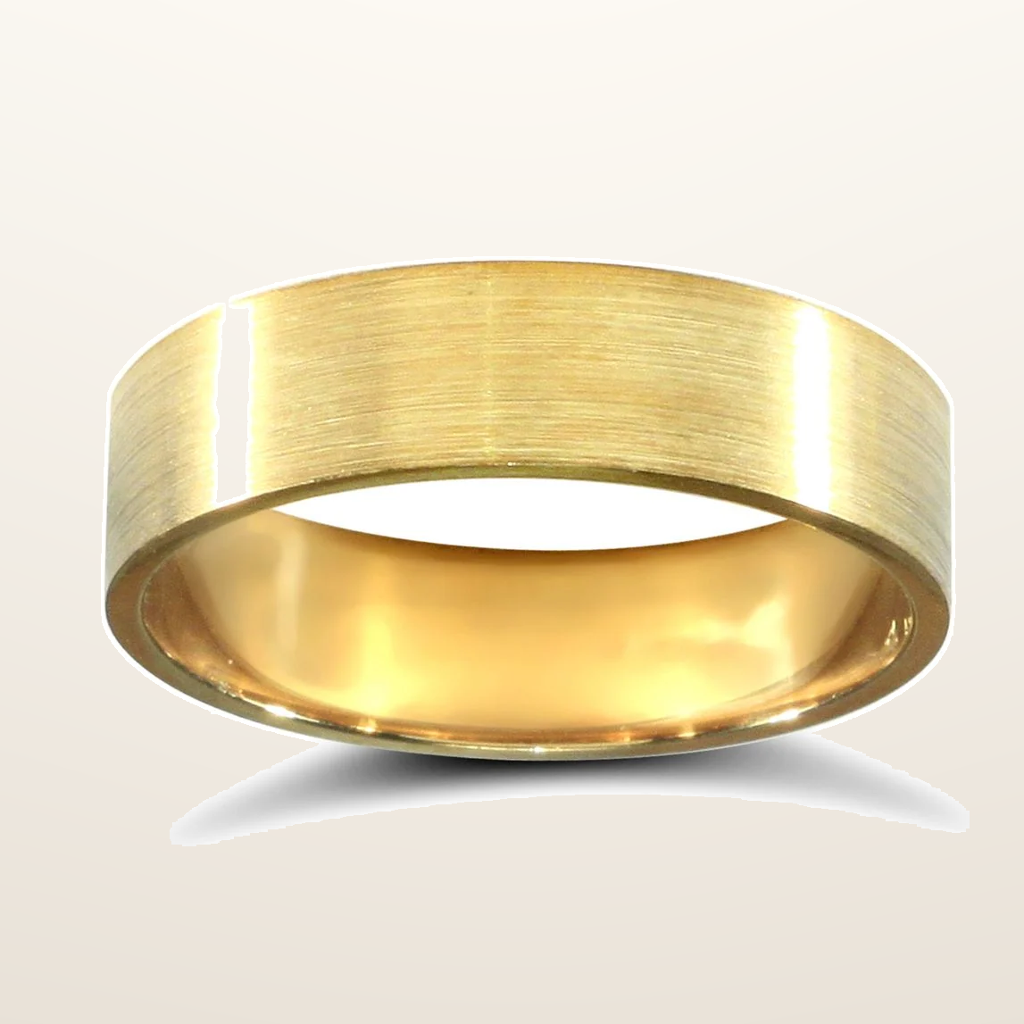 IT_ROLE:studio_clean | 9ct Yellow Gold Standard Weight Flat Profile Satin Wedding Ring
