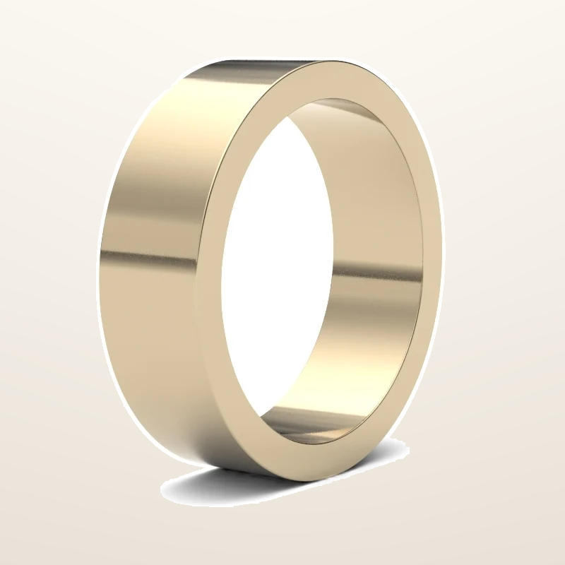IT_ROLE:studio_clean | 9ct Yellow Gold Standard Weight Flat Profile Mirror Finish Wedding Ring