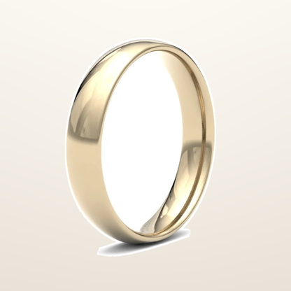 IT_ROLE:studio_clean | 9ct Yellow Gold 4mm Lightweight Court Profile Mirror Finish Wedding Ring