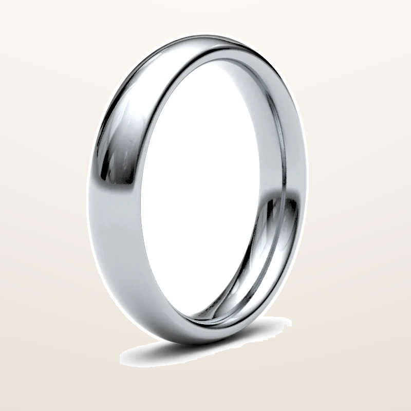 IT_ROLE:studio_clean | 9ct White Gold Premium Weight Court Profile Mirror Finish Wedding Ring