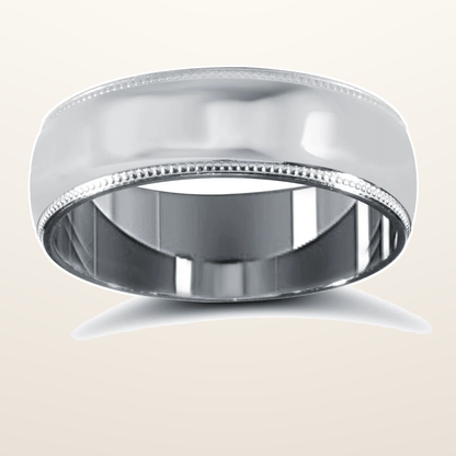 IT_ROLE:studio_clean | 9ct White Gold Premium Weight Court Profile Mirror Finish Wedding Ring