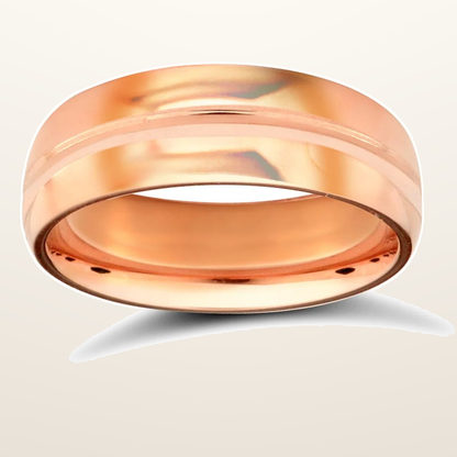 IT_ROLE:studio_clean | 9ct Rose Gold Premium Weight D-Shape Profile Mirror Finish Wedding Ring