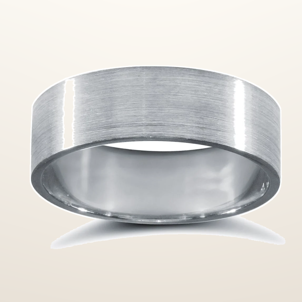 IT_ROLE:studio_clean | 9ct White Gold Premium Weight Flat Court Profile Mirror Finish Wedding Ring