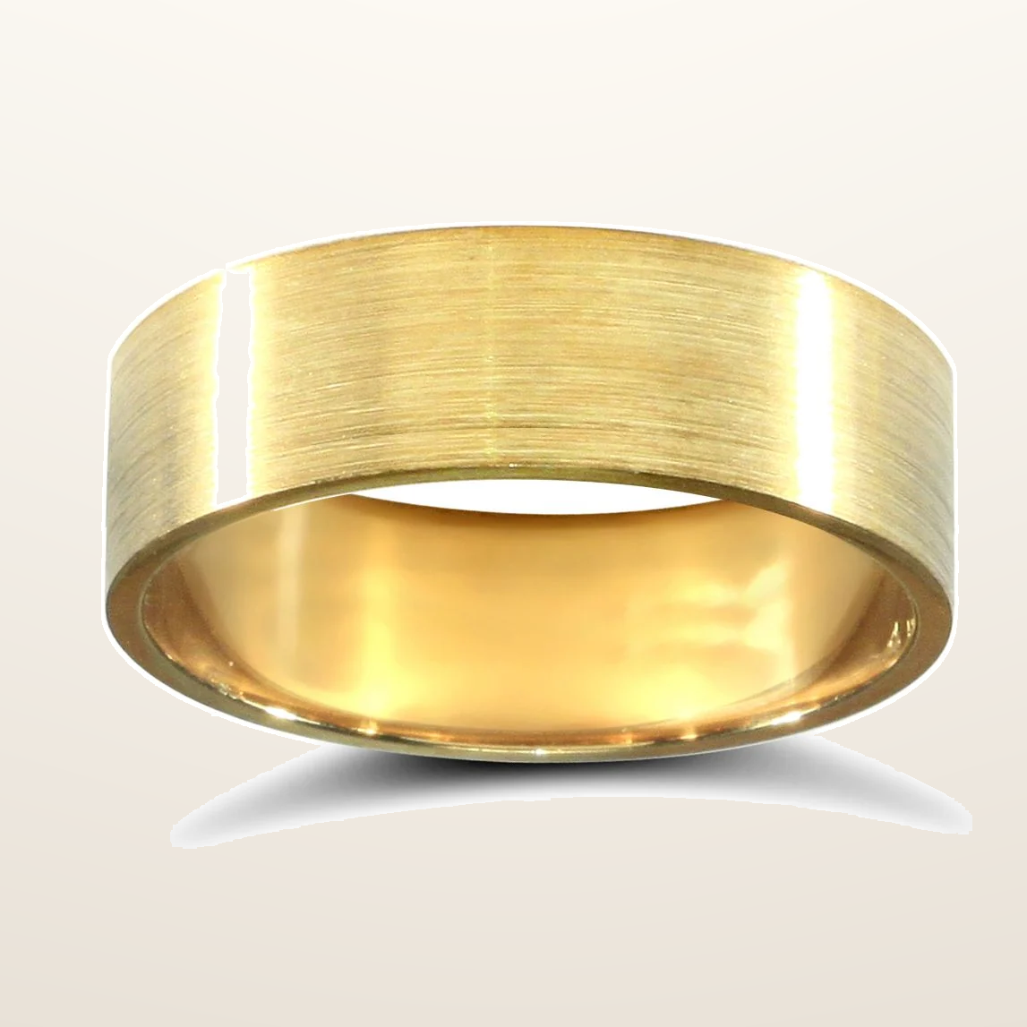 IT_ROLE:studio_clean | 9ct Yellow Gold Premium Weight Flat Court Profile Mirror Finish Wedding Ring