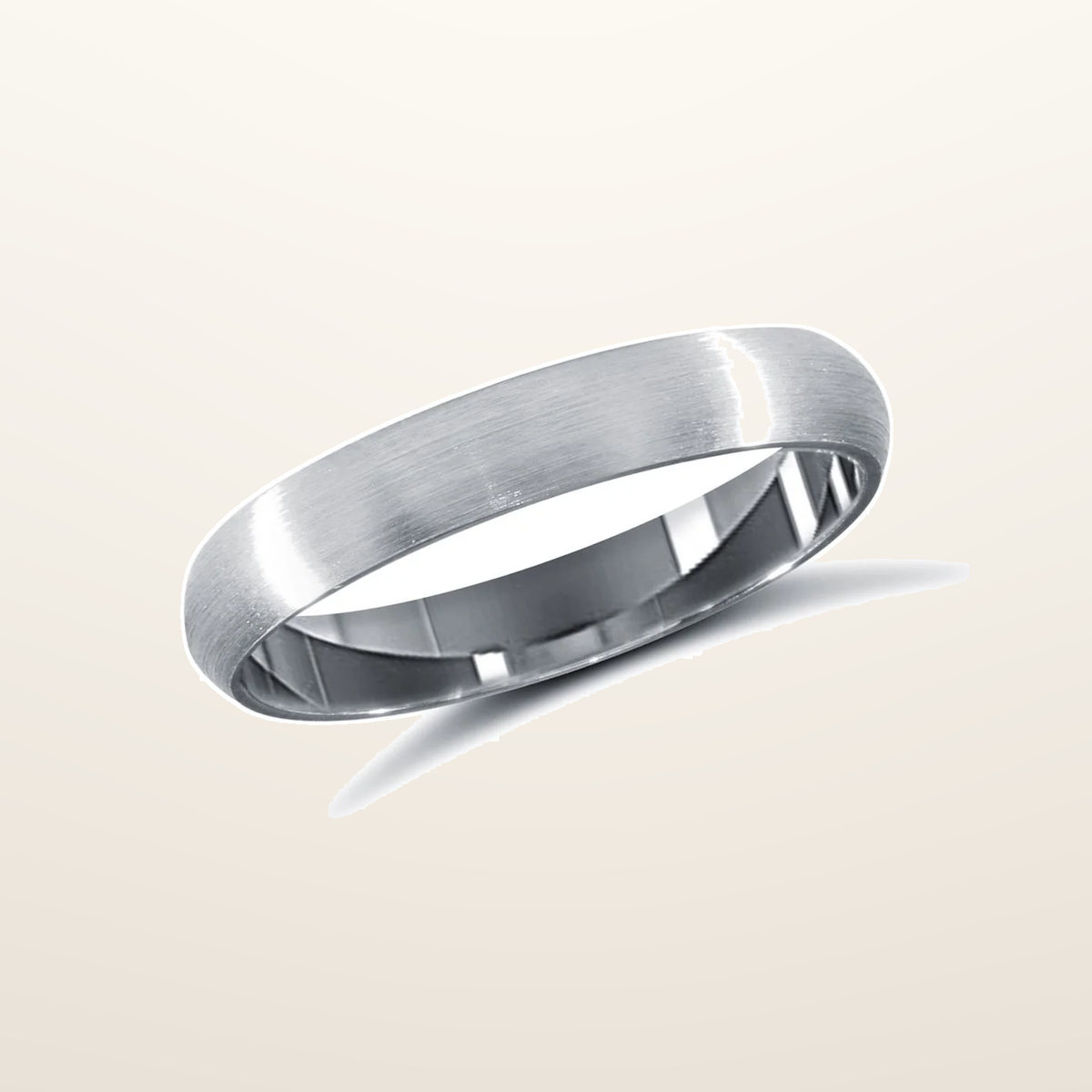 IT_ROLE:studio_clean | 9ct White Gold Standard Weight Court Profile Mirror Finish Wedding Ring