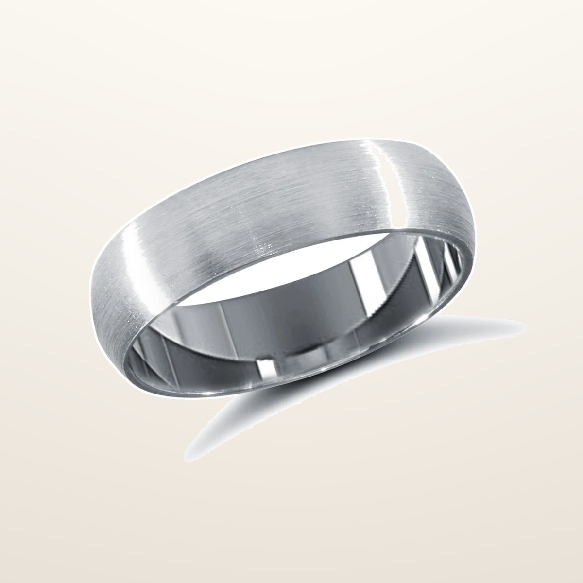 IT_ROLE:studio_clean | 9ct White Gold Standard Weight Court Profile Mirror Finish Wedding Ring