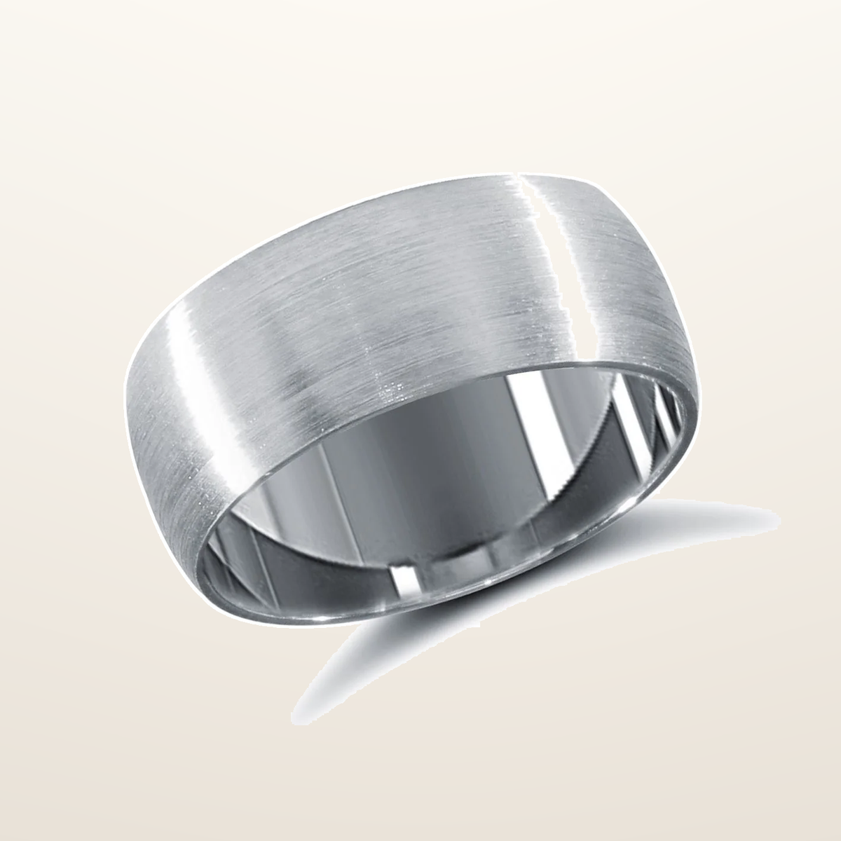 IT_ROLE:studio_clean | 9ct White Gold Standard Weight Court Profile Satin Wedding Ring