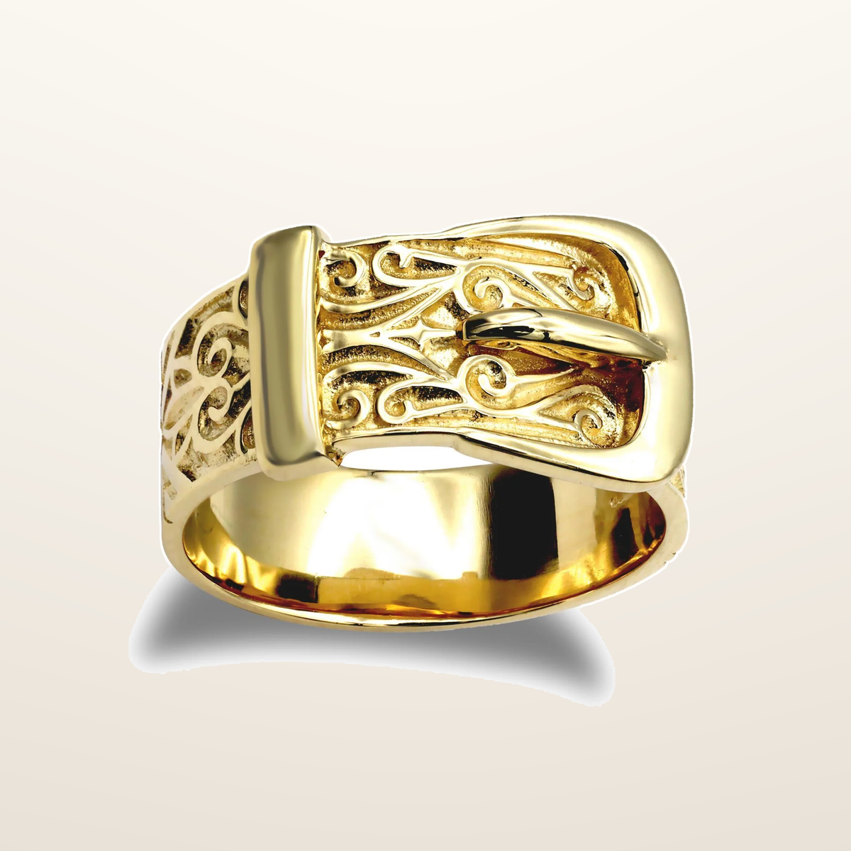 IT_ROLE:studio_clean | 925 Silver 1 Micron Gold Plated Buckle Ring