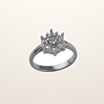 IT_ROLE:studio_clean | 18ct White Gold 50pts 7 Stone Cluster Natural Diamond Ring Mount