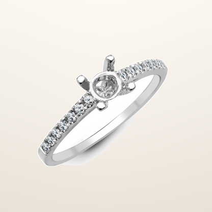 IT_ROLE:studio_clean | 18ct White 0.17ct Natural Diamond Semi Set Ring - Holds 0.25ct