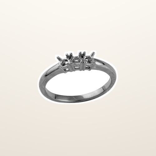 IT_ROLE:studio_clean | 18ct White 0.25ct Natural Diamond Claw Set Trilogy Ring Mount