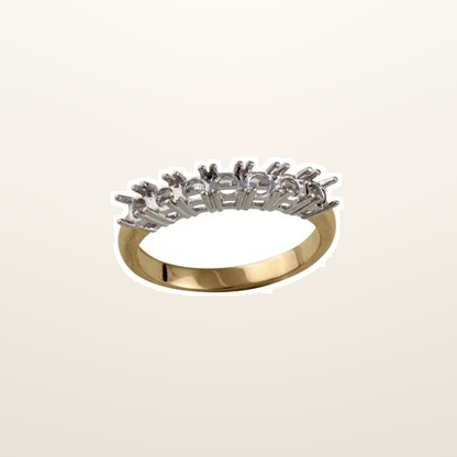 IT_ROLE:studio_clean | 18ct Yellow and White 0.50ct Natural Diamond 7 stone 1/2 Eternity Ring Mount
