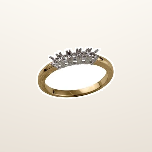 IT_ROLE:studio_clean | 18ct Yellow and White 0.25ct Natural Diamond 5 stone Ring Mount