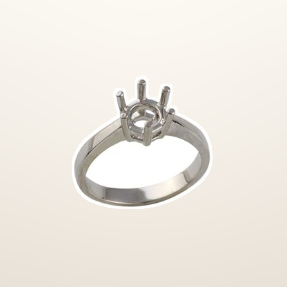 IT_ROLE:studio_clean | 950 Platinum 0.25ct 4mm Round Solitaire 6 Claw Ring Mount