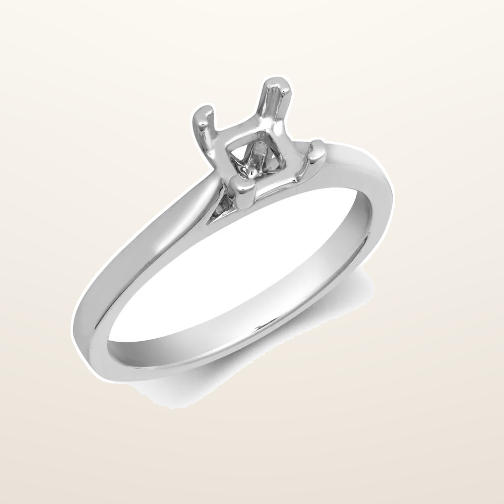 IT_ROLE:studio_clean | 950 Platinum 0.25ct Princess Cut Solitaire 4 Claw Plain Wed-fit Ring Mount