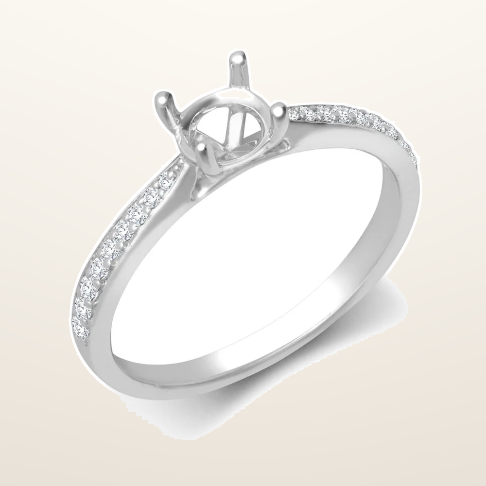 IT_ROLE:studio_clean | 950 Platinum Gold 0.12ct Natural Diamond Pav?-set Wed-fit Ring Mount + 0.25ct Diamond
