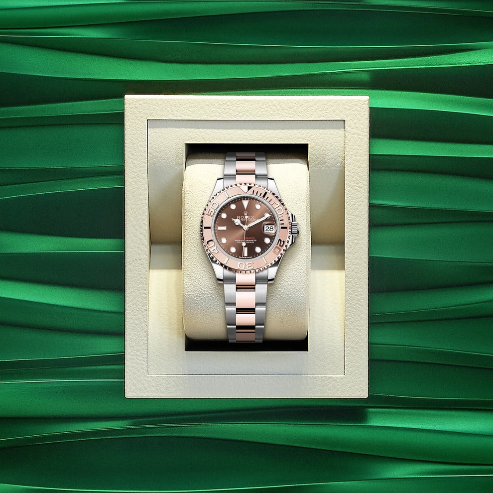 Rolex Yacht-master 37 268621 Oyster Bracelet Brown Dial Metal Pristine Condition Bidirectional Rotating 37 Mm Mechanical Watch - product image from...
