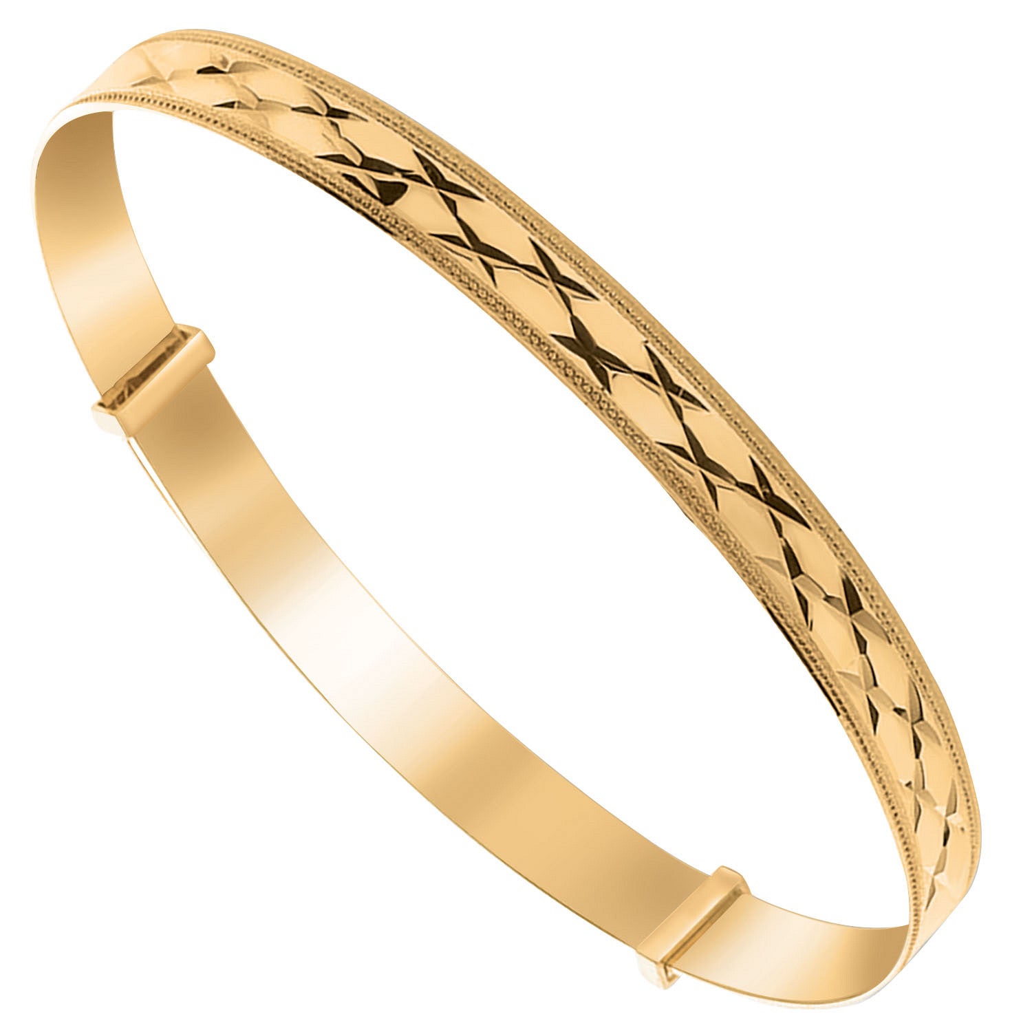 Yellow Gold D/C Expandable Slave 5mm Bangle