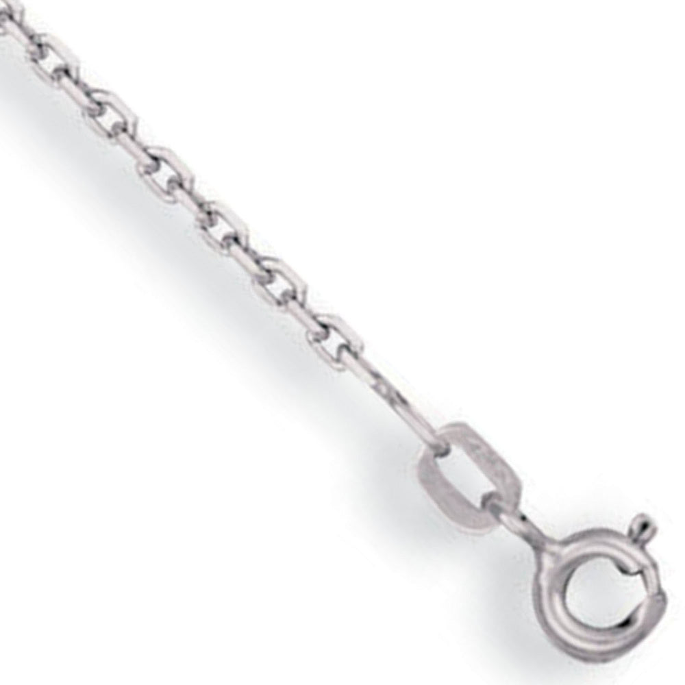 White Gold 1.2mm Diamond Cut Oval Belcher Chain