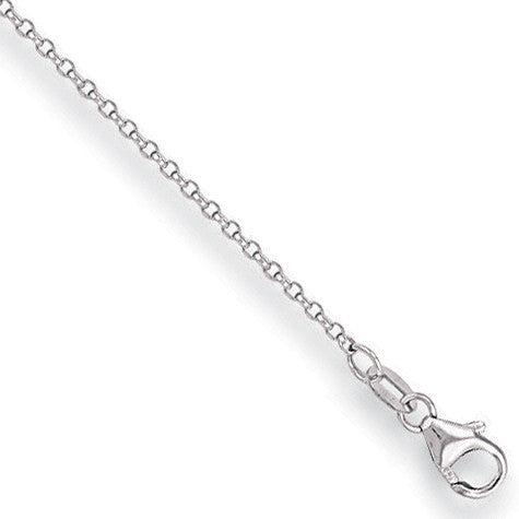 18ct White Gold 1.2mm D/C Belcher Chain