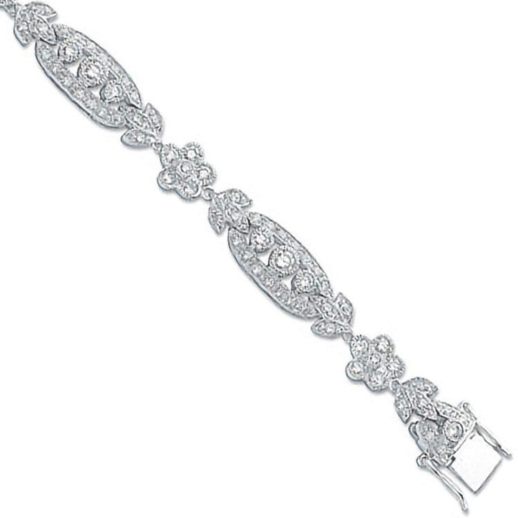 Silver Fancy Cubic Zirconia Bracelet