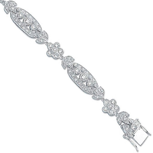 Silver Fancy Cubic Zirconia Bracelet
