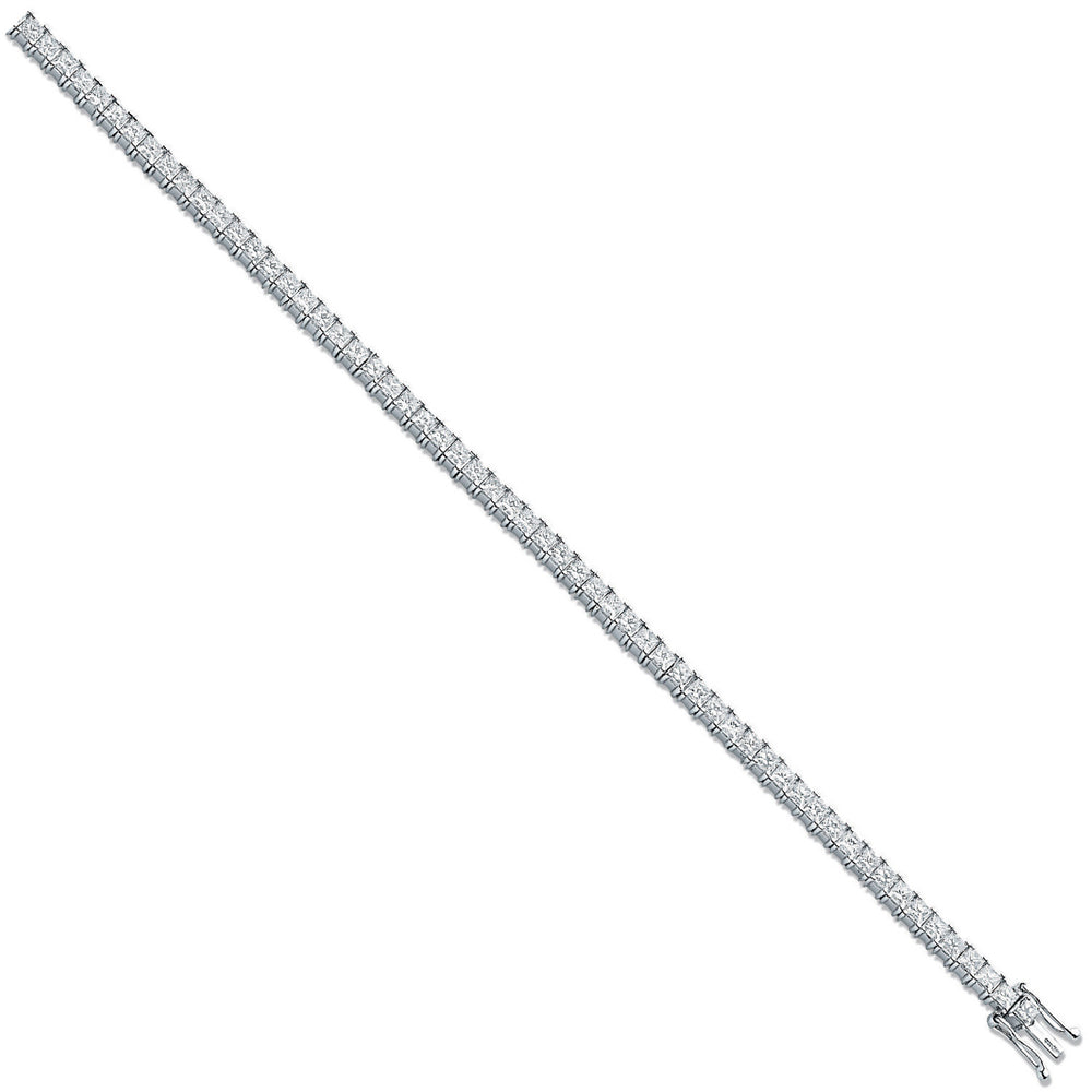 18ct White 5.00ct Princess Cut Diamond Bracelet