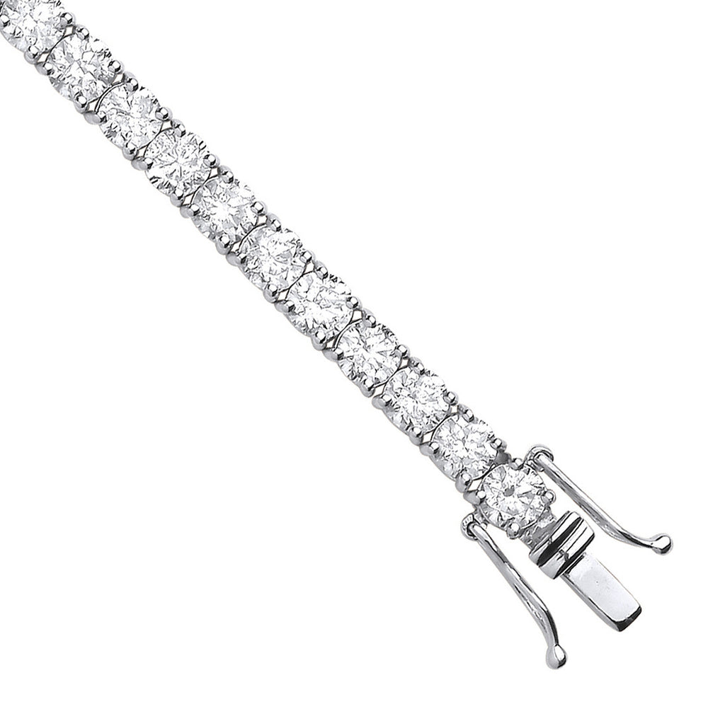 18ct White Gold 10.00ct Diamond Tennis Bracelet