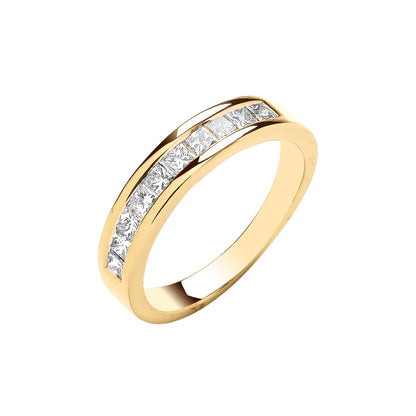 18ct Yellow Gold 0.50ctw Princess Cut Diamond Eternity Ring – product view