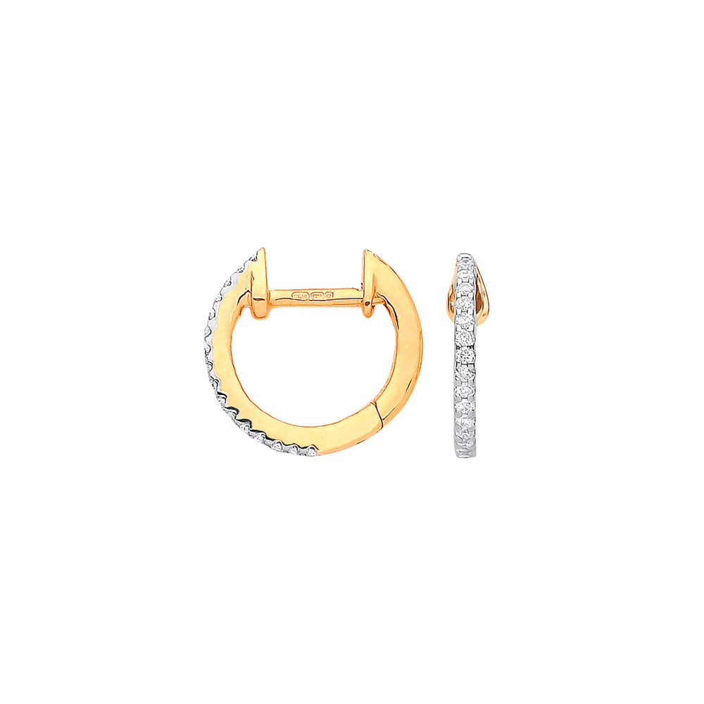 9ct Yellow Gold 0.10ct Diamond Earrings – product view