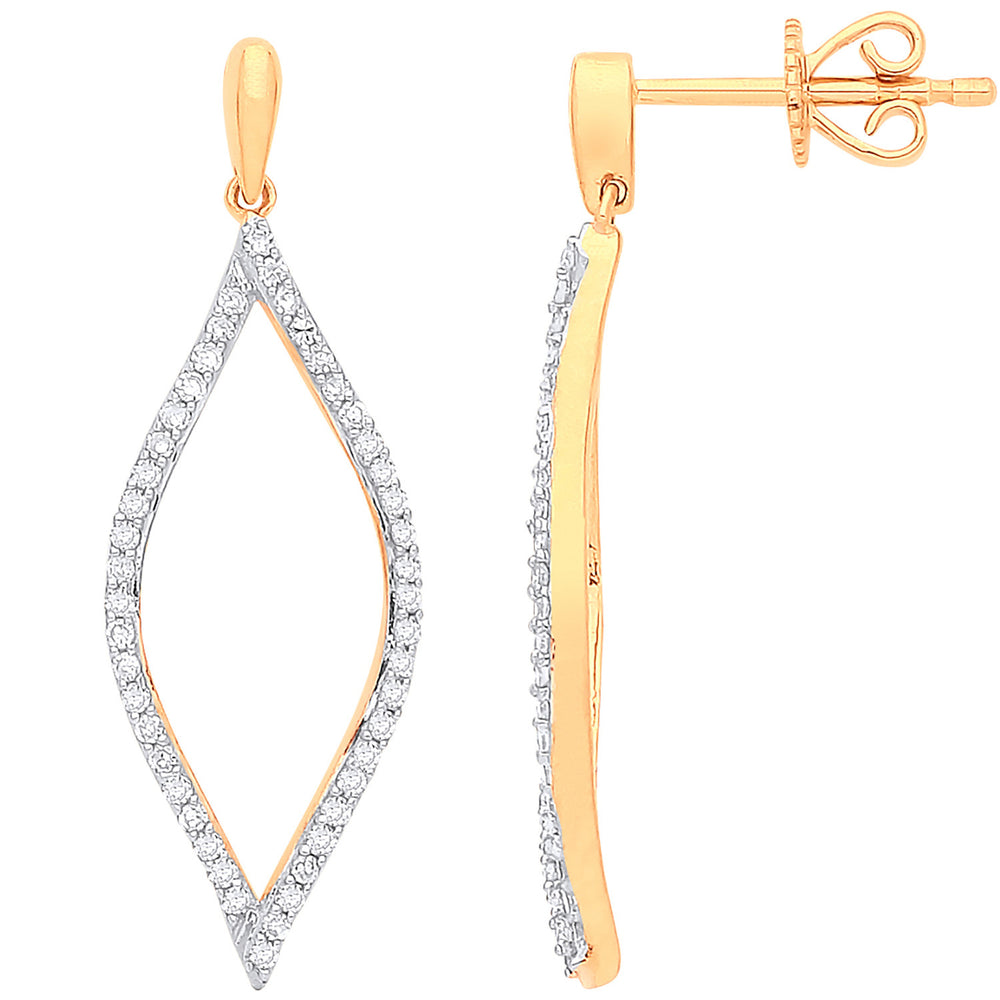 9ct Yellow Gold 0.29ct Diamond Drop Earrings