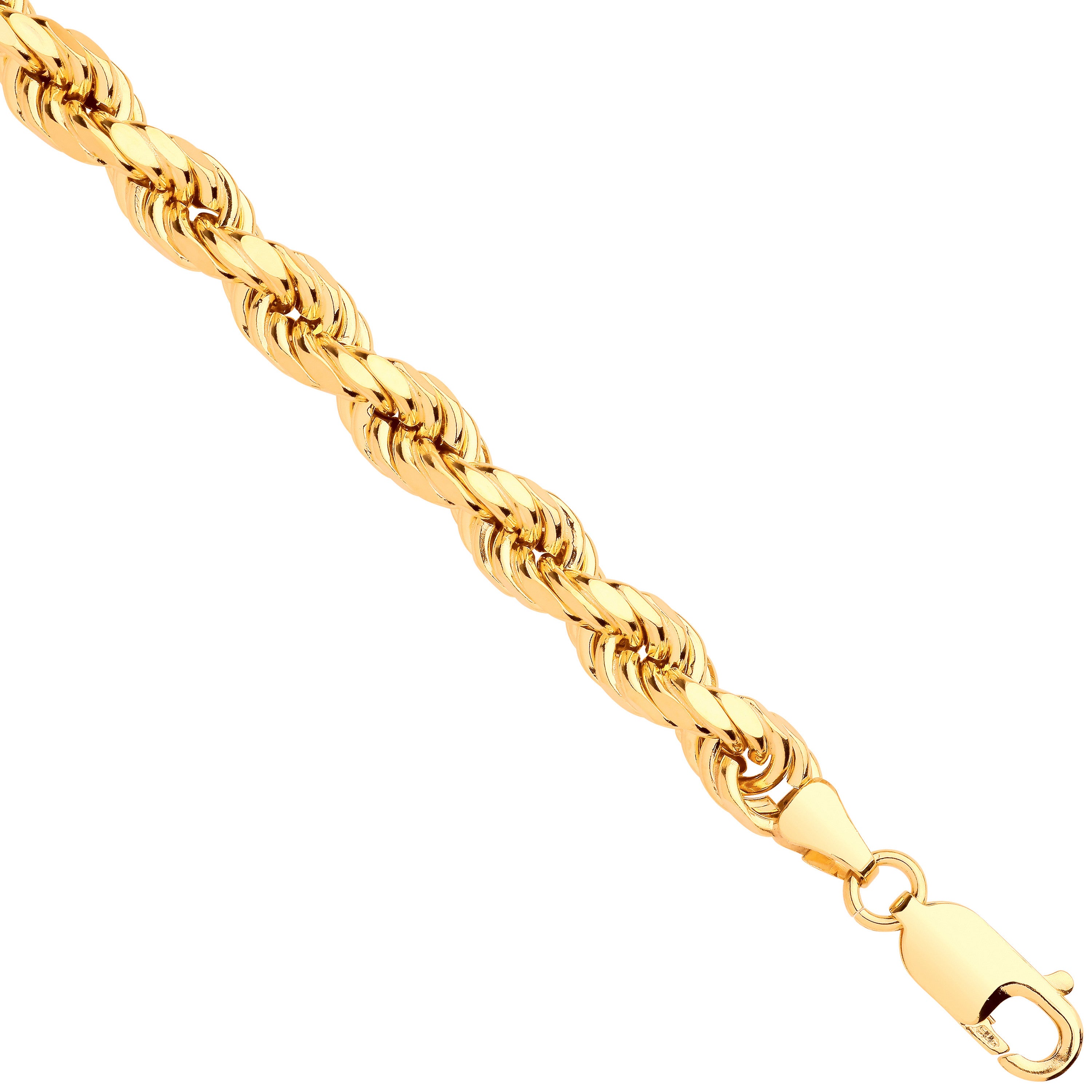 Yellow Gold 6.0mm Semi Solid D/C Rope Chain