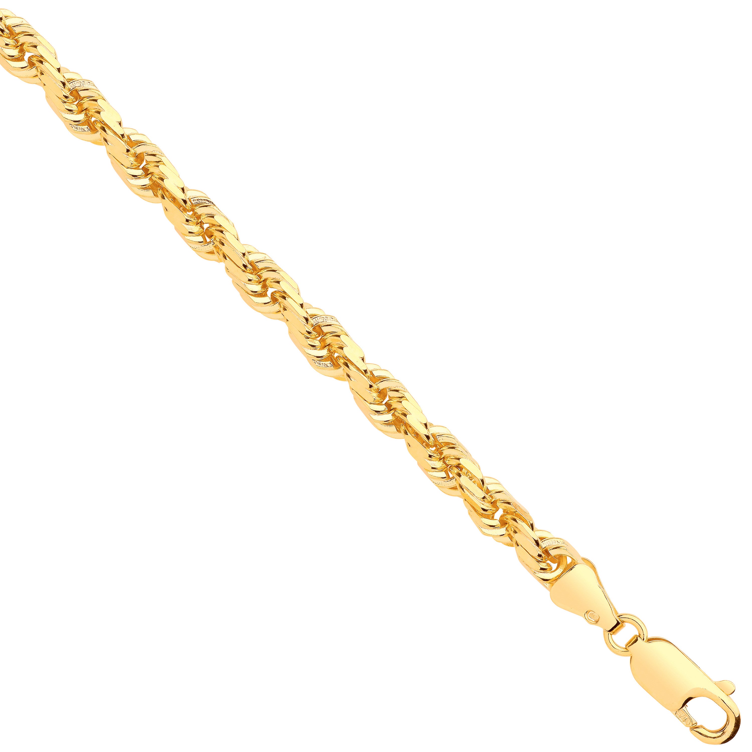 Yellow Gold D/C 4.2mm Solid Rope Chain