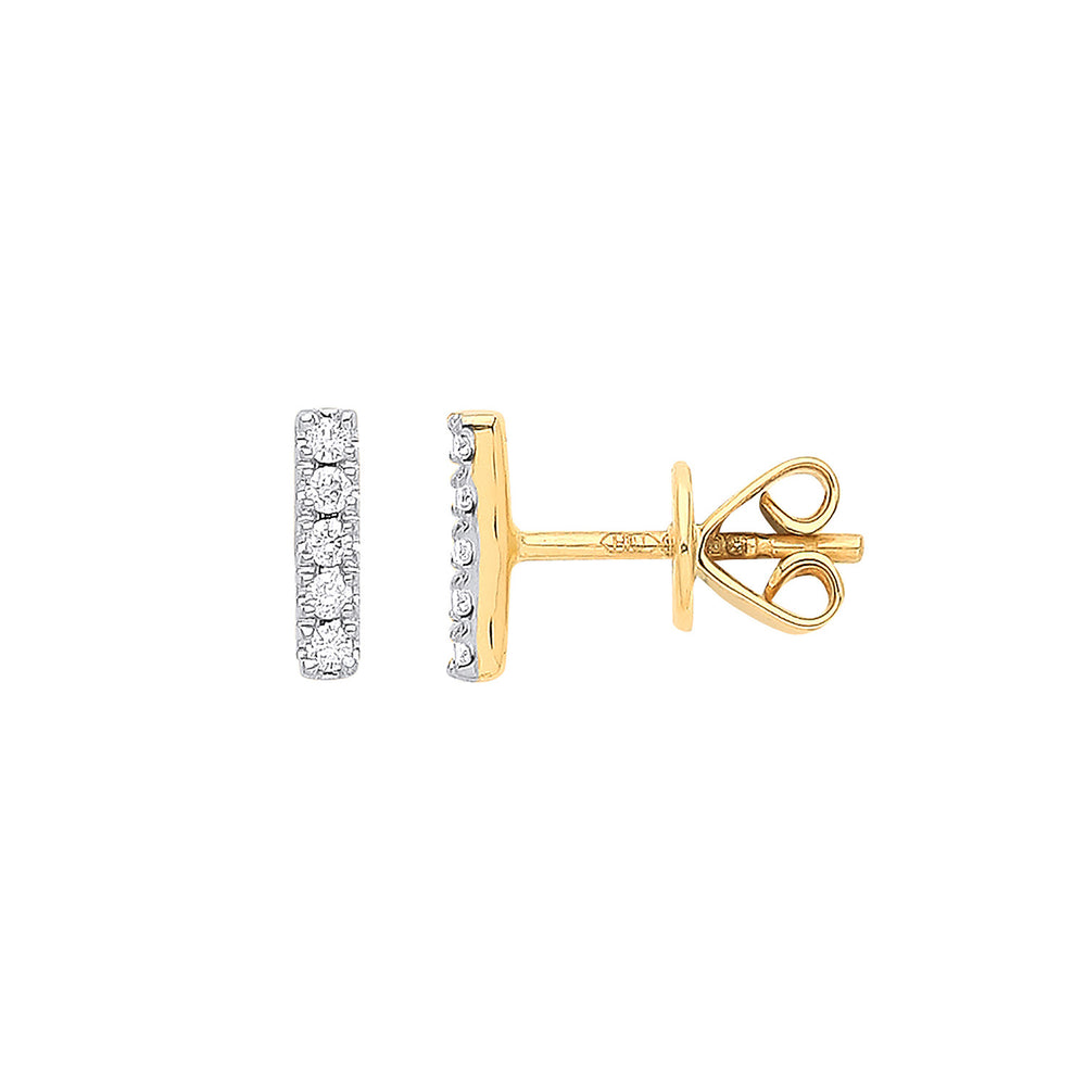 9ct Yellow Gold 0.07ct Diamond Earrings – product view