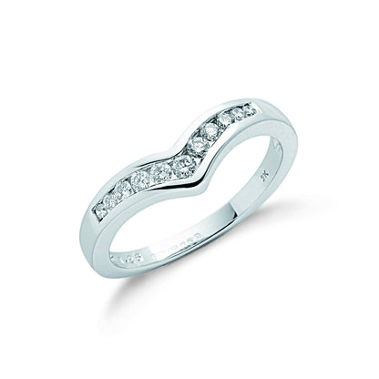 9ct White Gold 0.25ct Diamond Wishbone Ring – product view