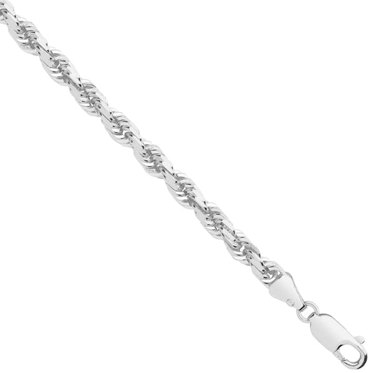 White Gold D/C 4.2mm Solid Rope Chain