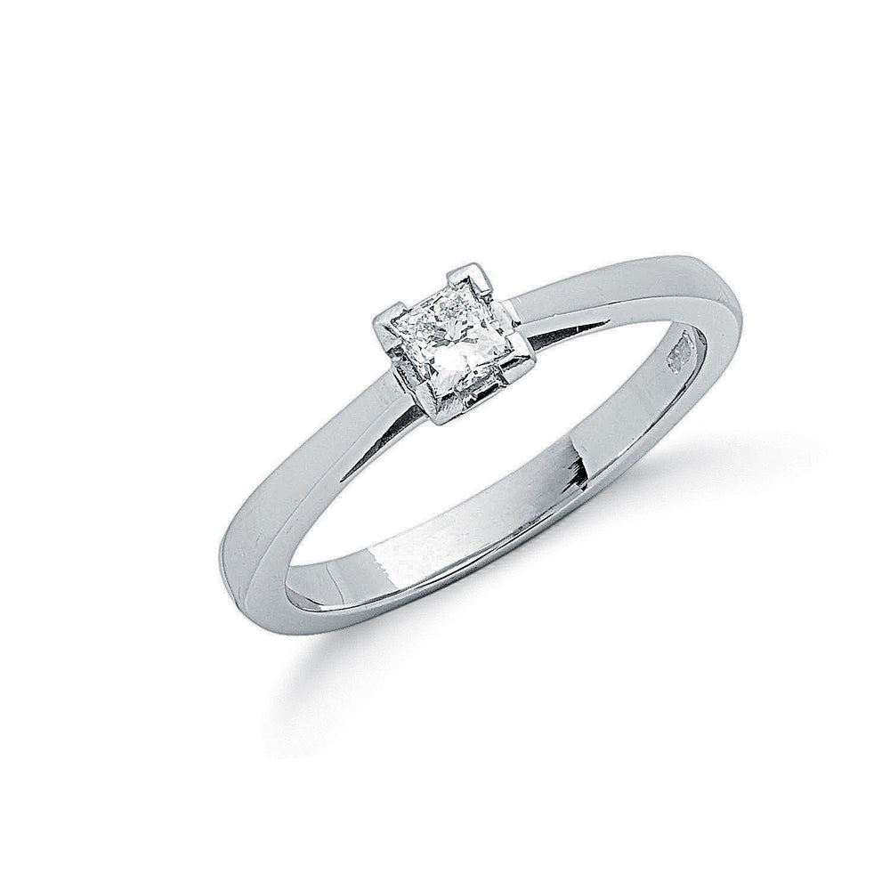 Platinum 0.25ct G/H-Si Princess Cut Diamond Engagement Ring