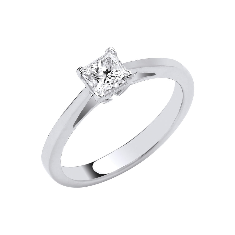 Platinum 0.50ct G/H-Si Princess Cut Diamond Engagement Ring