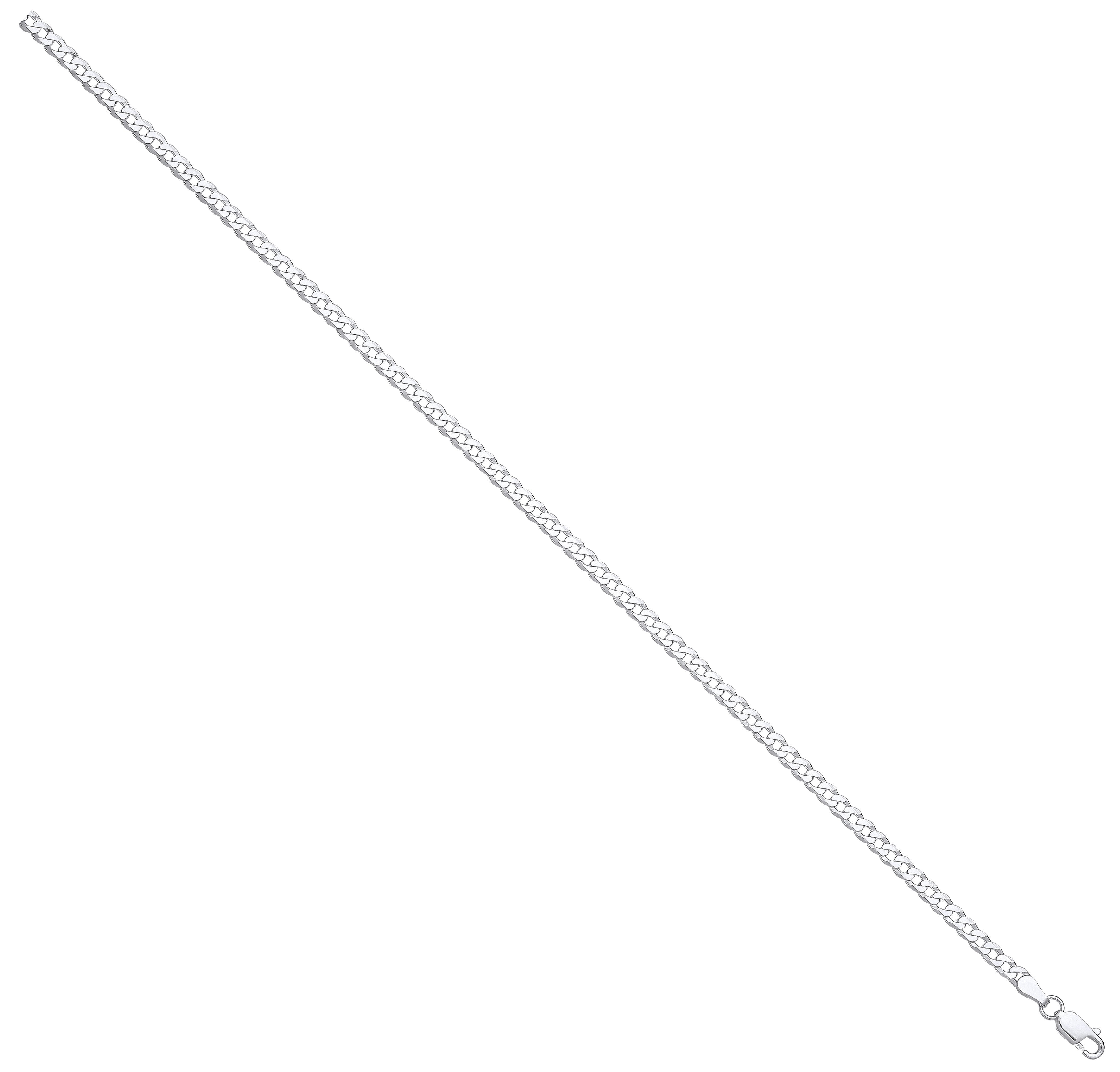 Silver 3.3mm Economy Flat Curb Chain
