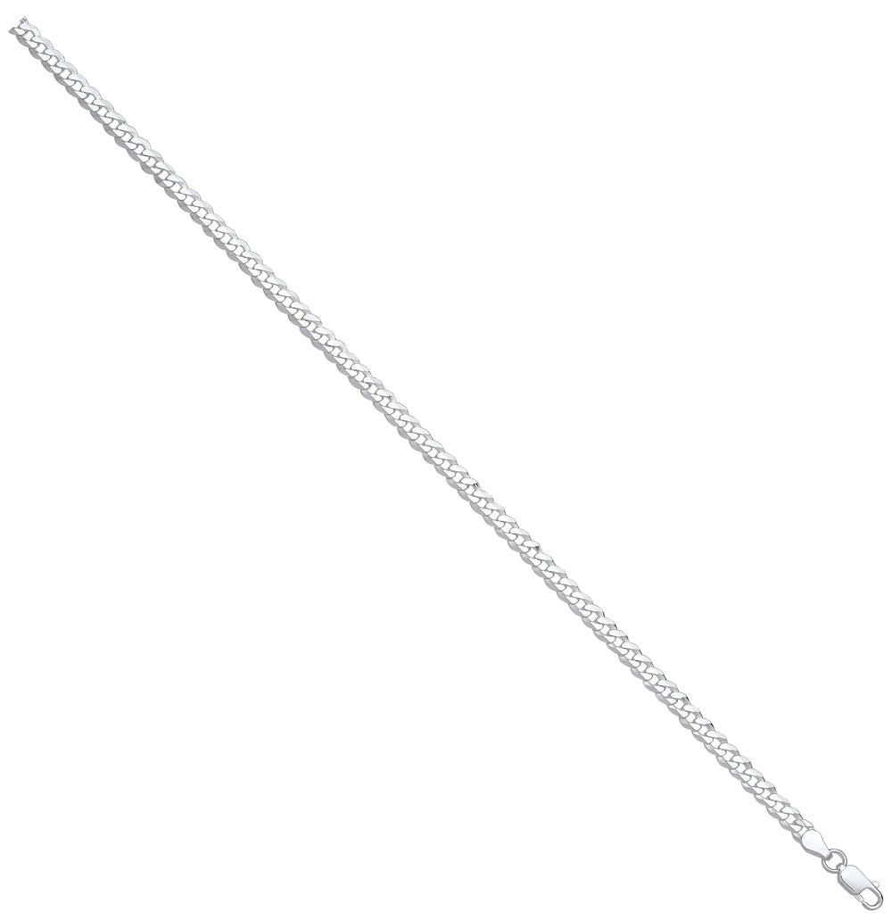Silver 4.3mm Economy Flat Curb Chain