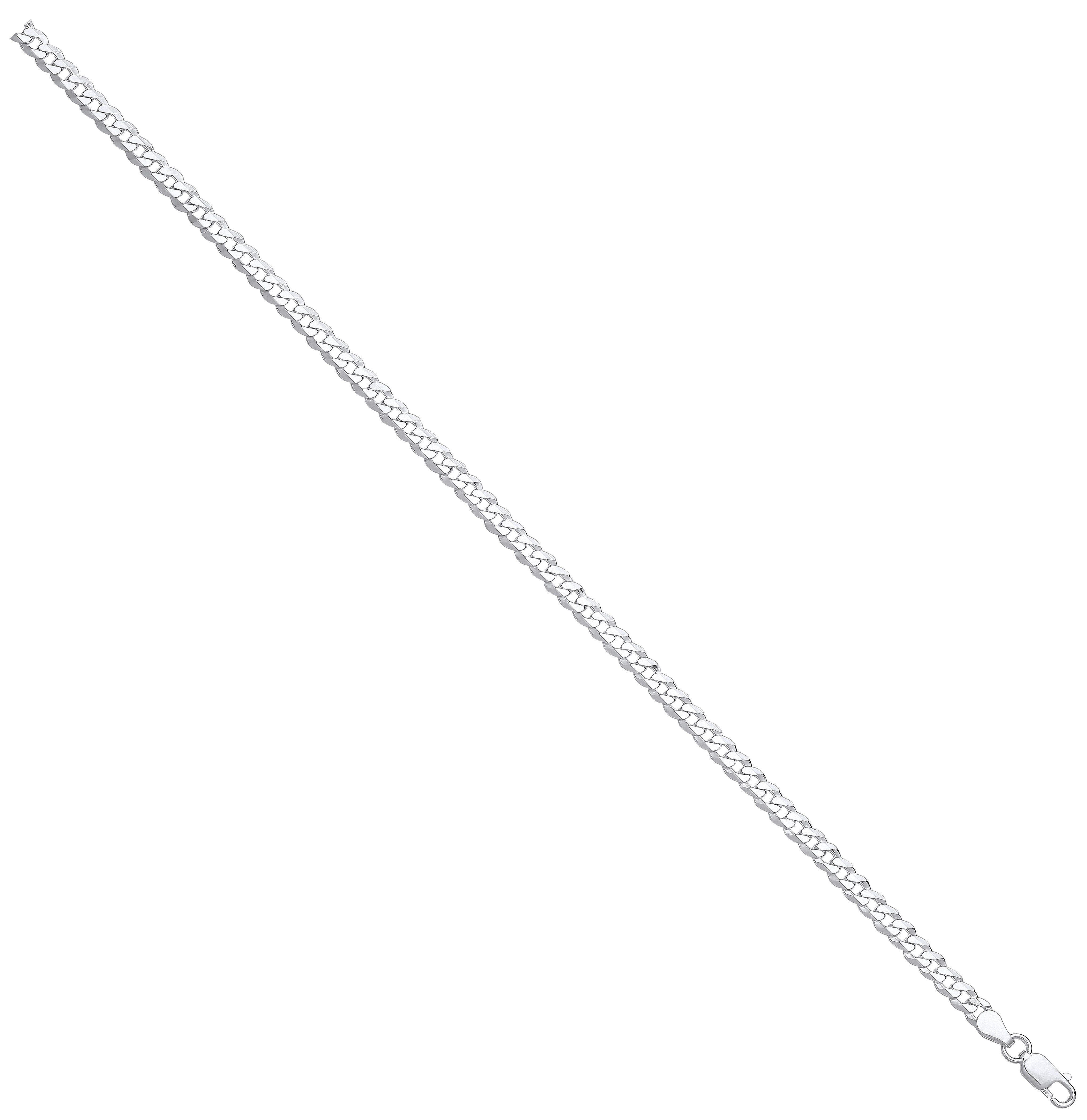 Silver 4.3mm Economy Flat Curb Chain