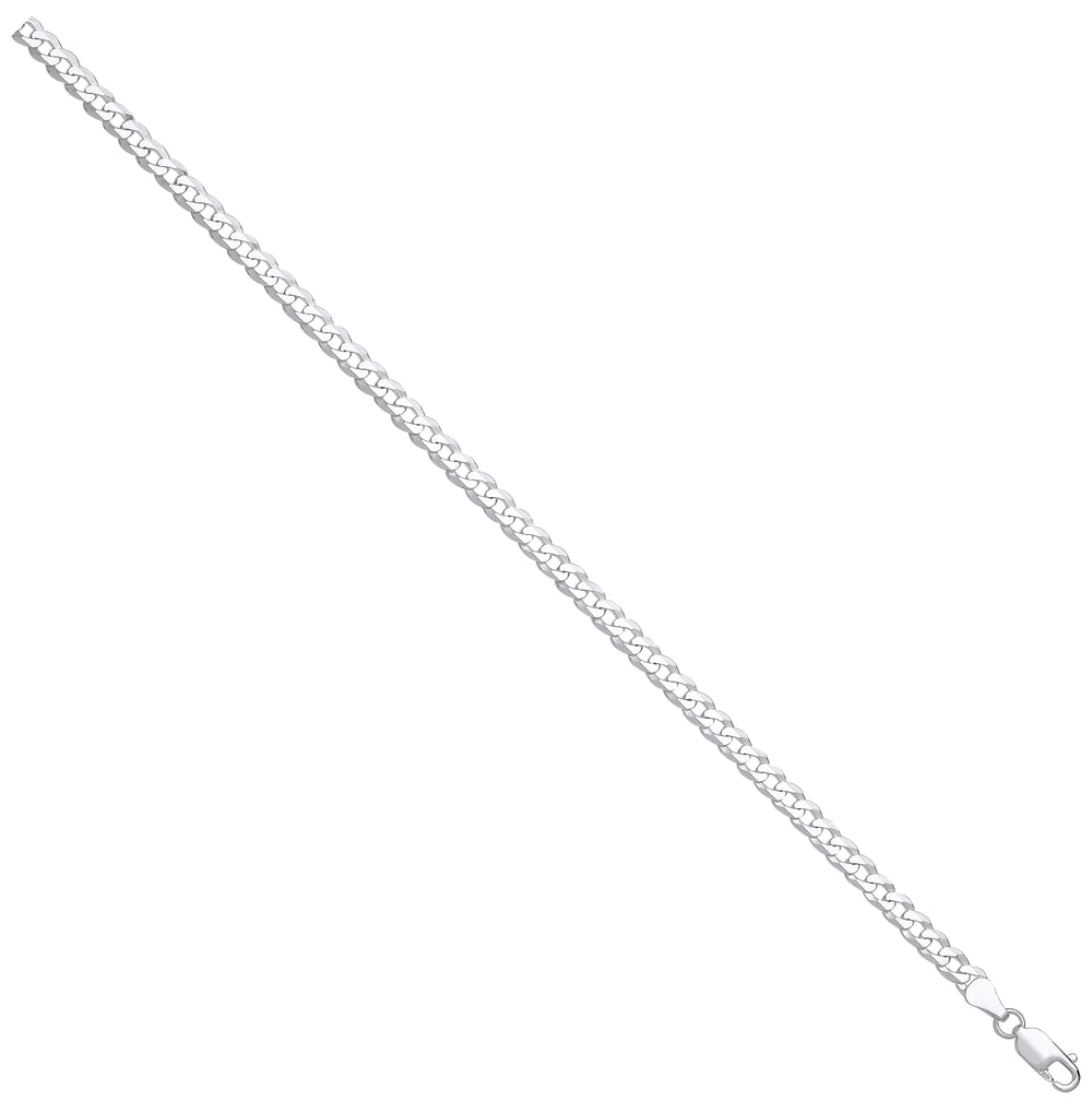 Silver 5.3mm Economy Flat Curb Chain
