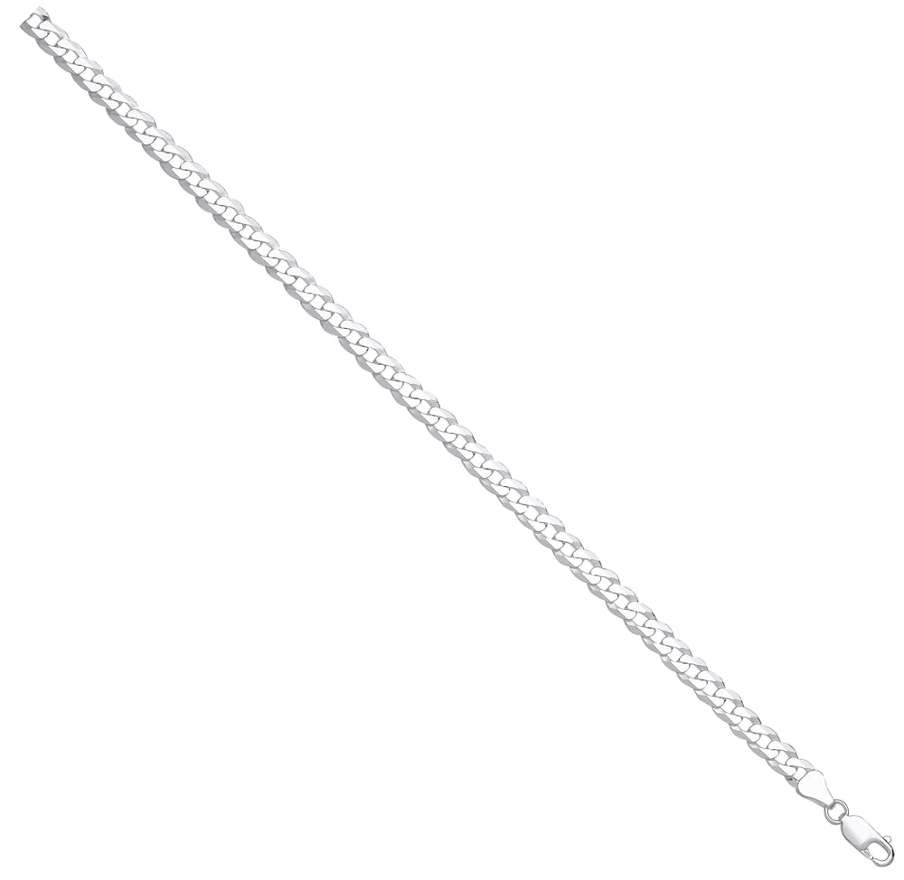 Silver 6.3mm Economy Flat Curb Chain