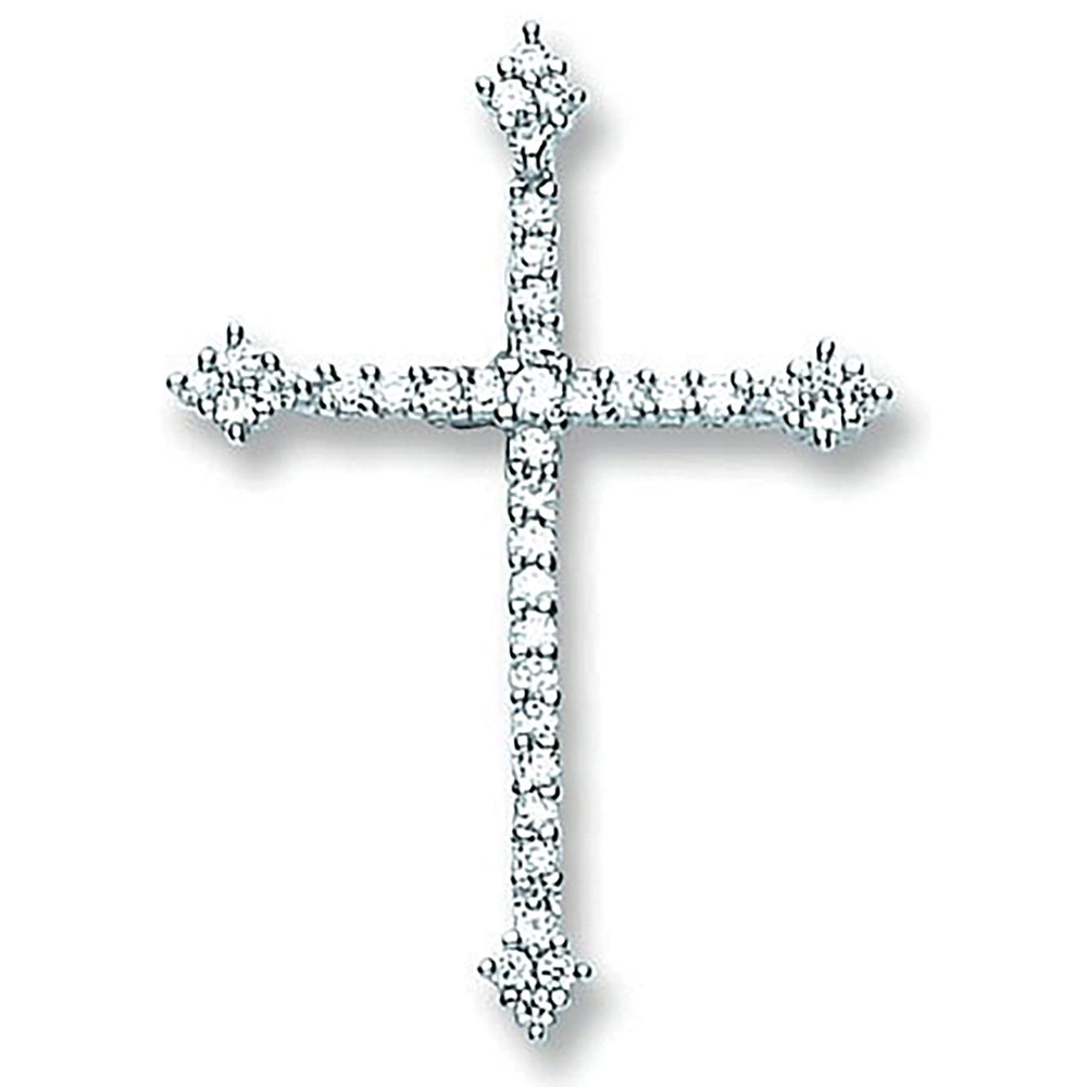 Silver Fancy Cubic Zirconia Cross – product view
