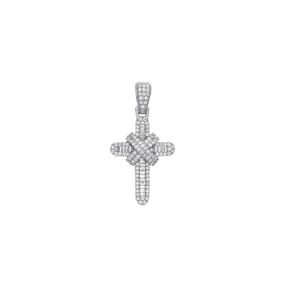 9ct White Gold 0.44ct Diamond Cross