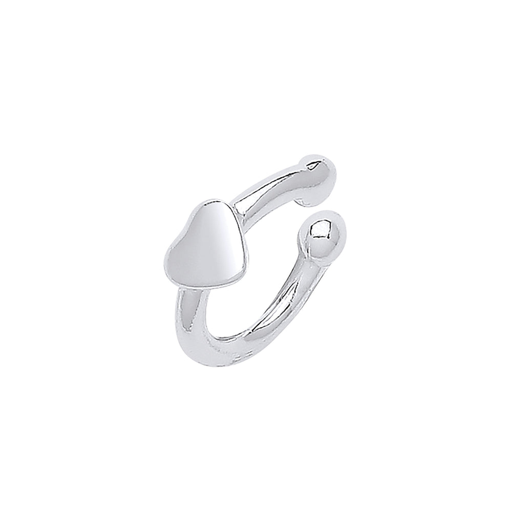 Silver Plain Cuff with Heart