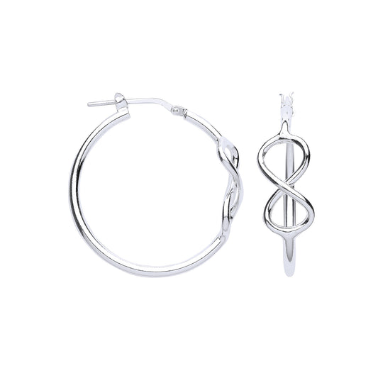 Silver Infinity 28mm Hoop Earrings