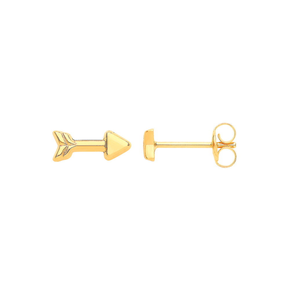 9ct Yellow Gold Tiny Arrow Studs